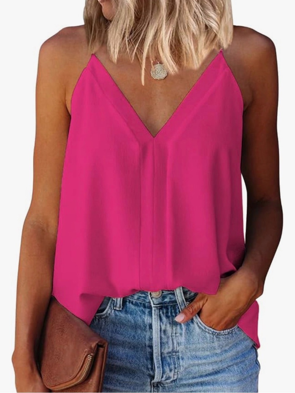 Hot pink flowy tank